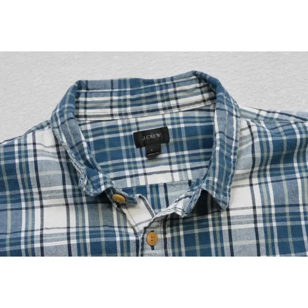 J Crew Casual Plaid Dress Shirt Button Up Front Pocket Long Sleeve Mens Sz Large